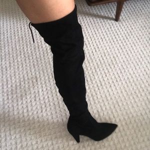 guess over the knee boots suede